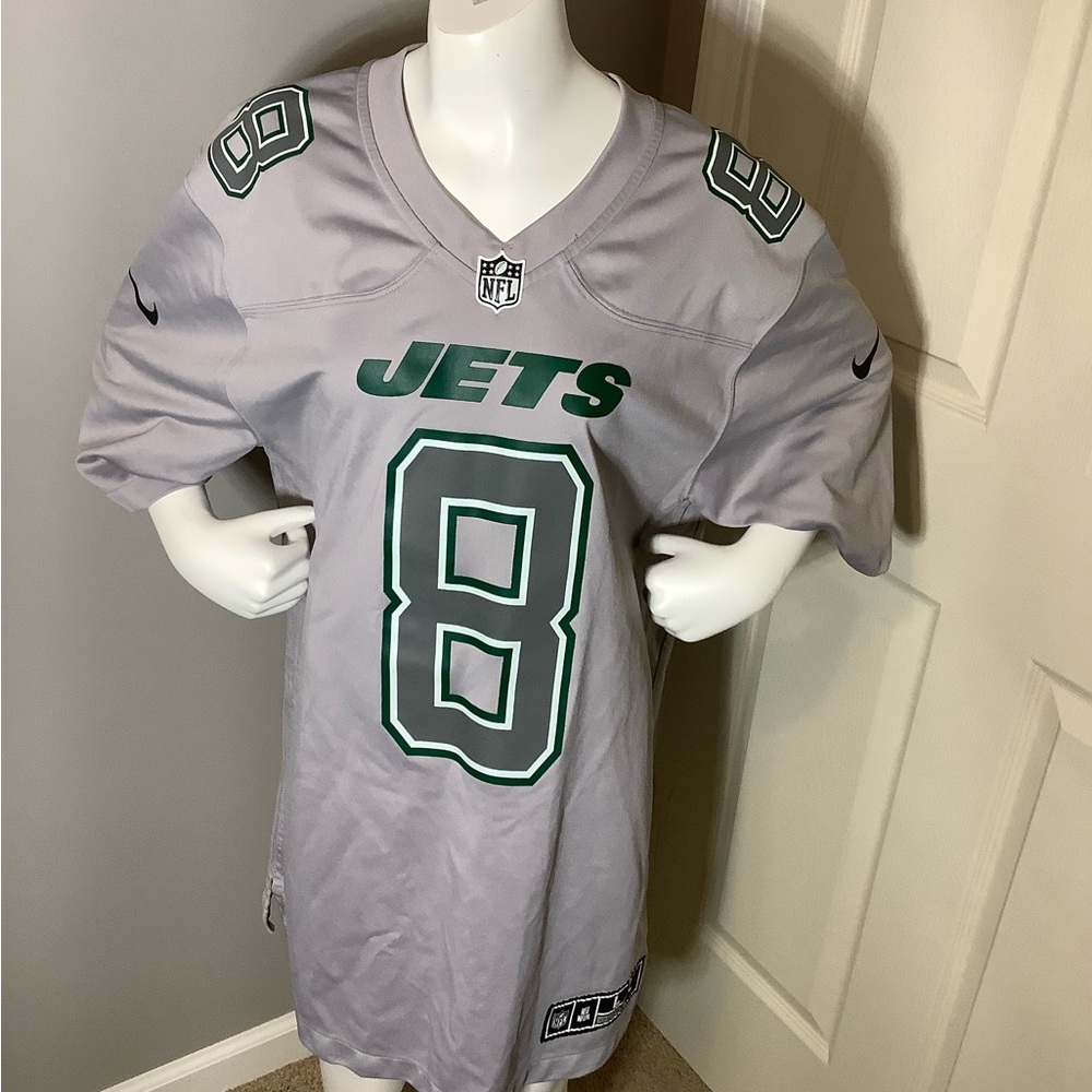 NIKE On Field Gray New York Jets Aaron Rodgers Jersey Mens Size Large